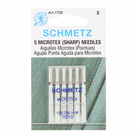 Schmetz Sharp Microtex Machine Needles Size 70/10